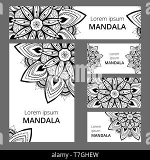 Mandala dessin modèle. Peut être utilisée pour l'entreprise carte ou le livret, bannière, couverture de livre. illustration. Illustration de Vecteur