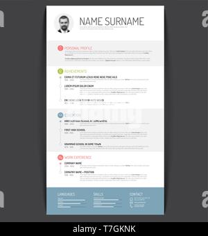 Minimaliste vecteur cv / modèle de CV Illustration de Vecteur