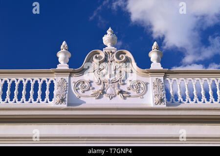 Détail de façade de maison ornée Banque D'Images