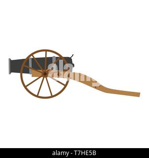 L'artillerie canon vieux fusil vector illustration guerre arme militaire armée antique blanc isolé antique icône vintage Illustration de Vecteur