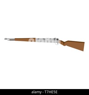 Sniper Rifle fusil de chasse l'icône vecteur illustration isolé arme militaire armée portée noire silhouette Illustration de Vecteur