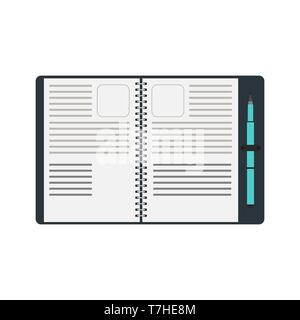 Stylo bloc-notes Bloc-notes spiral vector livre. Remarque design blanc fond isolé journal vierge modèle illustration Illustration de Vecteur