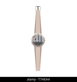 Watch part vector illustration poignet femmes isolées. L'icône de la mode montre-bracelet réveil Design Illustration de Vecteur