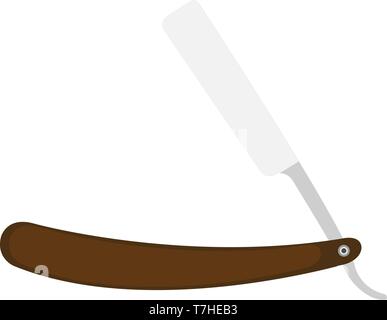 Droit rasoir barber barbershop vecteur icône vintage. Illustration de cheveux rétro conception ancienne boutique lame barbe isolés Illustration de Vecteur