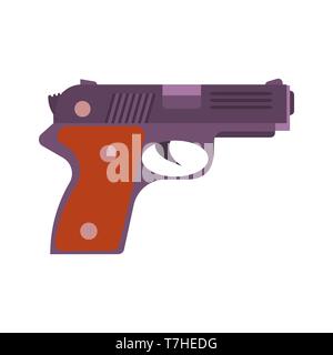 Illustration vecteur d'armes de poing pistolet arme blanche icône isolé. La police symbole de la conception d'armes à feu militaires semi auto Illustration de Vecteur