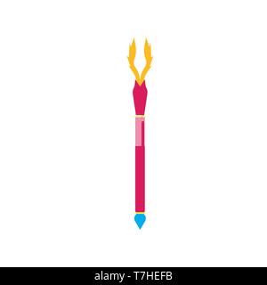 Magie du personnel assistant vecteur illustration fantasy magique icône isolé baguette. Magicien jeu cartoon stick conte médiéval sorcier Illustration de Vecteur