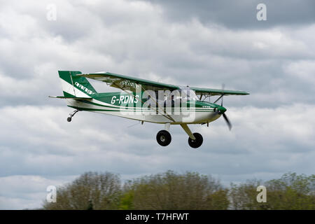 G-RDN un Super Rans Coyote kit ulm avion arrive en terre à l'Popham Fly-In ulm Banque D'Images