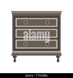 Commode tiroir armoire chambre vector cartoon design icône isolé télévision décoration placard mobilier accueil robe Illustration de Vecteur