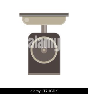 Icône alimentaire poids balance tool vector illustration isolé télévision télévision ancien symbole de mesure Illustration de Vecteur