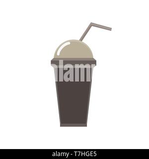 Lait frappé au chocolat crème verre secouer vector background smoothie fraise cocktail de paille Illustration de Vecteur