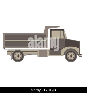 Vecteur de camion remorque et conteneur pour expédition et transport télévision côté icône isolé sur fond blanc sur l'illustration. Illustration de Vecteur