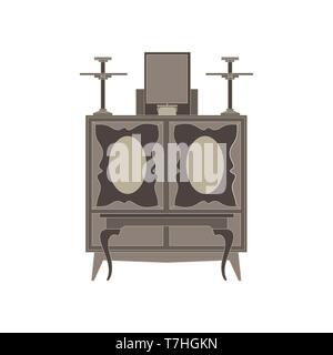 Autel vecteur icône plate vue avant isolé noir illustration croix église catholique spiritualité symbole de la culture Illustration de Vecteur