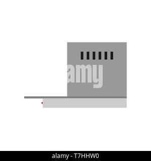 Extracteur d'air de la hotte de cuisine symbole de filtre. Icône plate isolée ventilation vue côté blanc Illustration de Vecteur