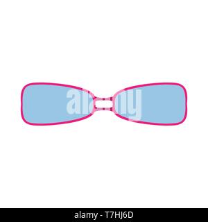 Lunettes de lecture rose femme style design objet symbole. Icône vecteur plastique personne illustration isolé Illustration de Vecteur