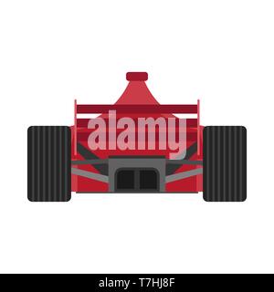 Voiture de course de Formule 1 vue arrière rouge vecteur icône. Un championnat f1 extreme sport automobile voiture véhicule Illustration de Vecteur