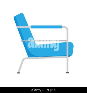 Côté fauteuil mobilier vue icône vecteur illustration isolé. L'intérieur moderne maison confortable vous détendre siège élément plat Illustration de Vecteur