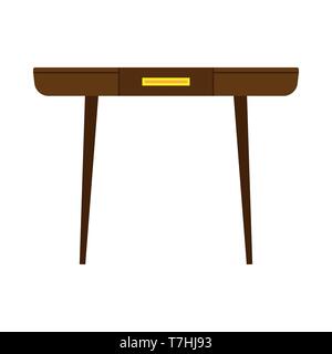 L'icône table mobilier vecteur illustration blanc isolé. 24 Concevoir un intérieur en bois et l'arrière-plan. Forme brown cuisine Illustration de Vecteur