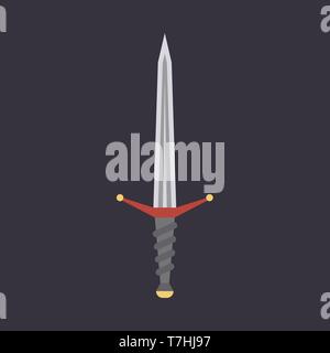 Épée dague armes icône illustration vectorielle. Couteau design art guerrier symbole. Médiéval fantastique télévision bataille sign Illustration de Vecteur