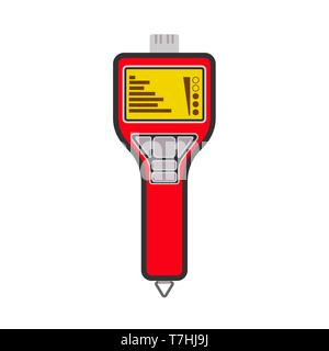 Gaz détecteur numérique portable tuyau GPL rouge checker méthane, propane vector icône. Fuite du capteur d'alerte de sécurité m Illustration de Vecteur