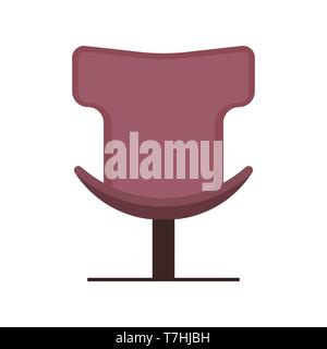 Chaise de bureau télévision patron vecteur icône Vue de face. Signe de détente confortable mobilier intérieur personne équipement Illustration de Vecteur