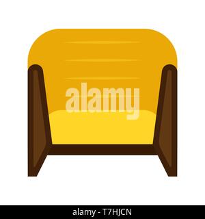 Chaise de bureau télévision patron vecteur icône Vue de face. Signe de détente confortable mobilier intérieur personne équipement Illustration de Vecteur