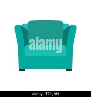 Chaise de bureau télévision patron vecteur icône Vue de face. Signe de détente confortable mobilier intérieur personne équipement Illustration de Vecteur