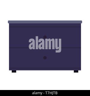Table de chevet symbole élégant confortable bedroon vecteur icône. Fort de l'intérieur à l'intérieur de nuit. meubles Télévision tiroirs Illustration de Vecteur