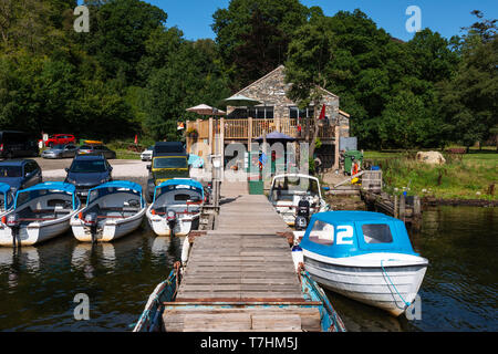 Location de bateaux à St Patrick's Boat Landing sur Ullswater dans le parc national du Lake District, Cumbria, Angleterre, Royaume-Uni Banque D'Images