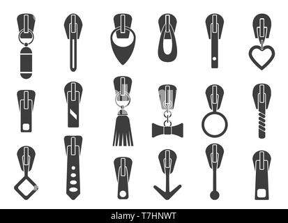 Treuils à fermeture éclair. Illustration vecteur de fermeture éclair, fermeture des sacs à main ou bagages sportswear collection extracteur isolé sur fond blanc Illustration de Vecteur