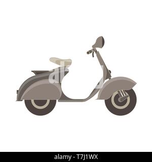Scooter icône vecteur télévision isolé Vue de côté. Illustration de vélo ville véhicule cyclomoteur design transport moto Illustration de Vecteur