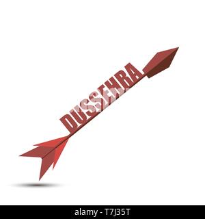 Happy Dussehra. flèche vecteur célébration Contexte avec illustration créative .Banner ou Flyer design pour festival indien célébration concept Illustration de Vecteur