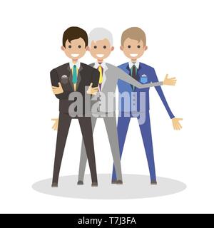 Hommes d'adaptation du personnage télévision les droits de gens d'affaires isolées cartoon design isolés Illustration de Vecteur