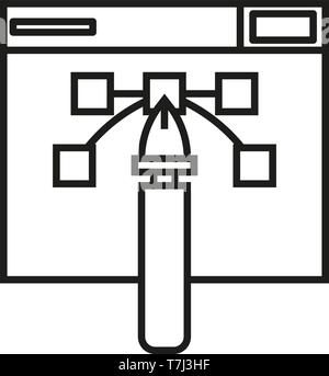 Ligne de l'icône Symbole graphique vecteur conception médias sociaux numériques aperçu web course simple linéaire Illustration de Vecteur