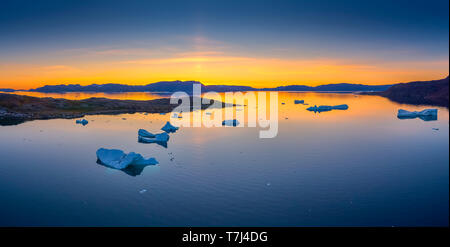 Les icebergs du Groenland, Fjord glacé, Banque D'Images