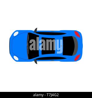 Car top view isolated on white plate automobile icône vecteur Illustration de Vecteur