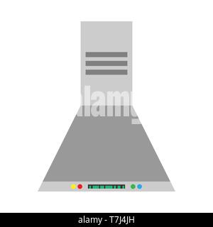 Extracteur d'air de la hotte de cuisine symbole de filtre. Icône plate blanc isolé de ventilation Illustration de Vecteur