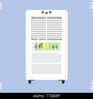 Puissance de refroidissement de l'air climatiseur blanc isolé de la technologie. Vecteur de confort climatique température icône système Illustration de Vecteur