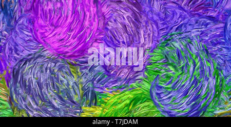 Abstract texture background. Peinture numérique de Vincent Van Gogh art style. Motif artistique dessiné à la main. L'art moderne bon pour des images imprimées, p Banque D'Images