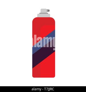 La peinture en aérosol aérosol graffiti rouge peut l'icône vecteur matériel. L'outil mur rue bouteille récipient plat vandalisme Illustration de Vecteur