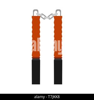 Vecotr ninja Nunchaku arme icône illustration isolé. l'équipement de combat La défense de la culture sport asiatique. Illustration de Vecteur