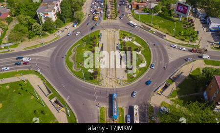 Krasnodar, Russie - mai 2019. Ville d'en haut de l'antenne. Drone's Eye View Banque D'Images