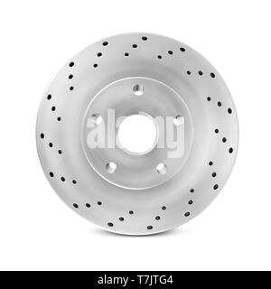 Disque de frein isolé sur fond blanc Banque D'Images