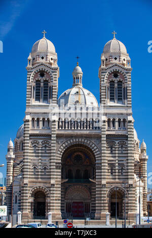 Marseille, France - le 6 mai 2011 : Détail de la cathédrale de Marseille. C'est une cathédrale catholique romaine, et un monument national de la France, situé dans la région de Marsei Banque D'Images