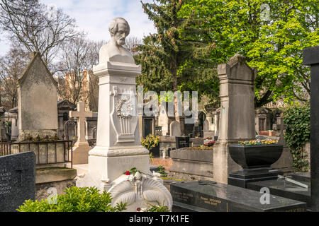 Grabmal des Dichters Heinrich Heine auf dem Pariser Friedhof Cimetiere de Montmartre Paris, Frankreich | tombe du poète allemand Heinrich Heine, Mont Banque D'Images