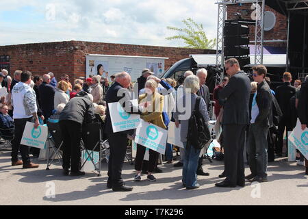 Nathan Gill participant à la partie Brexit rally à Chester Banque D'Images