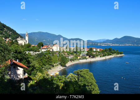 L'Italie, Piémont, Stresa, Lac Majeur (Il Lago Maggiore), Cannero Riviera village Banque D'Images