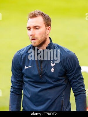 Amsterdam, Pays-Bas. 07Th Mai, 2019. Tottenham Hotspur's Christian Eriksen durant la formation de Tottenham Hotspur session avant la Ligue des champions de l'UEFA 2e jambe Semi- finale entre Ajax et de Tottenham Hotspur à Johan Cruyff Arena, Amsterdam, Pays-Bas le 07 mai 2019 : Crédit photo Action Sport/Alamy Live News Banque D'Images