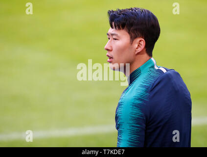 Amsterdam, Pays-Bas. 07Th Mai, 2019. Le Fils de Tottenham Hotspur Tottenham Hotspur en Heung-Min training session avant la Ligue des champions de l'UEFA 2e jambe Semi- finale entre Ajax et de Tottenham Hotspur à Johan Cruyff Arena, Amsterdam, Pays-Bas le 07 mai 2019 : Crédit photo Action Sport/Alamy Live News Banque D'Images