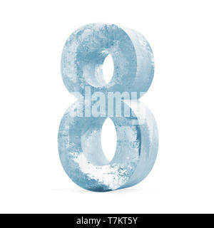 Numéros de glace isolé sur fond blanc (numéro 8) Banque D'Images