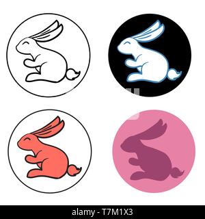 Vector set of cute cartoon style logos, pet Illustration de Vecteur